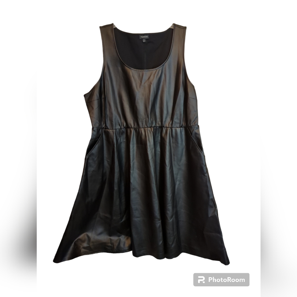 Torrid Black Faux Leather Dress Size 3
